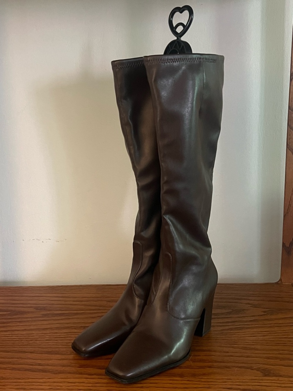 Franco Sarto Dark Brown Knee-High Block Heel Boots